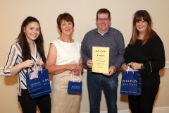 Chloe Stephens and Joan Bourke of Jack Dylan Jewellers (sponsors of Best Dressed Lady) present sponsorship to Maureen Finnerty  Secretary and Tom Byrne, Chairman Claremorris Agri Show 2019 at the press night in the McWilliam Park Hotel, Claremorris. The Show takes place on Sunday 4th August. Photo © Michael Donnelly