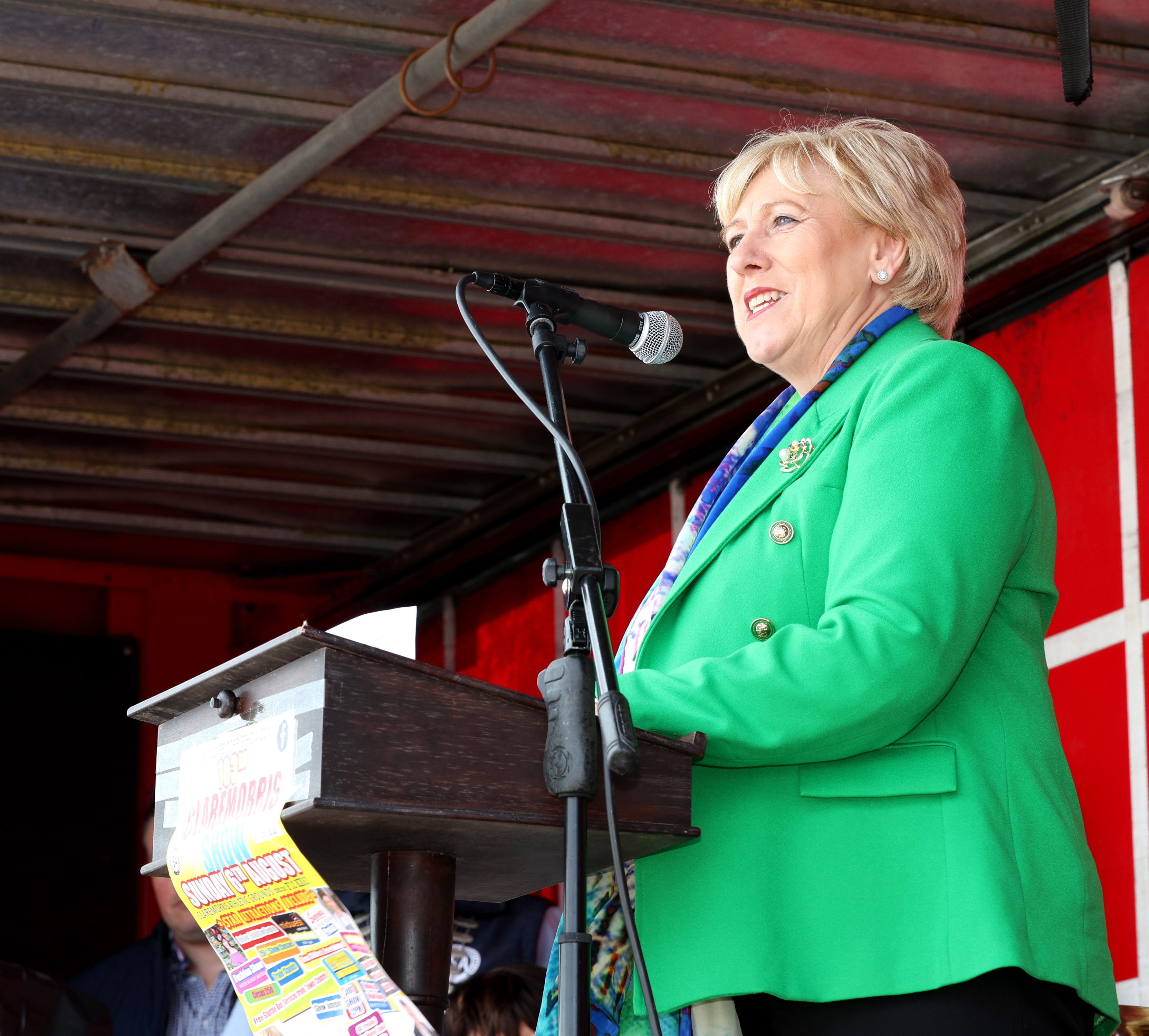 Minister for Social Protection and Rural & Community Development Heather Humphreys TD speaking as she performs the official opening of the 103rd Claremorris Show. Photo © Michael Donnelly