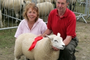 Mary and Michael Bryce, Ballycastle pictured with their 1st Prize winning Lamb in the “Best Factory Lamb”  class, sponsored by O’Brien’s Pharmacy at the 88th Claremorris Agricultural Show. Photo: © Michael Donnelly