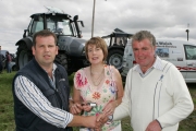 Des Walsh of Agri Sales, Hollymount presents the keys of new Lamborghini tractor to Mary and Pat Coleman, Brookhill Claremorris at the 88th Claremorris Agricultural Show. Photo: © Michael Donnelly.